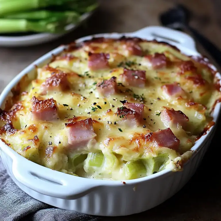 Gratin de poireaux au jambon et à la béchamel : Un régal crémeux –