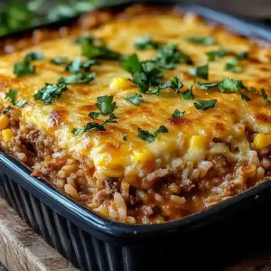 Gratin Mexicain au Riz et à la Viande Hachée de Bœuf