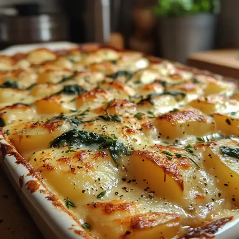 Gratin de pommes de terre aux épinards et chèvre