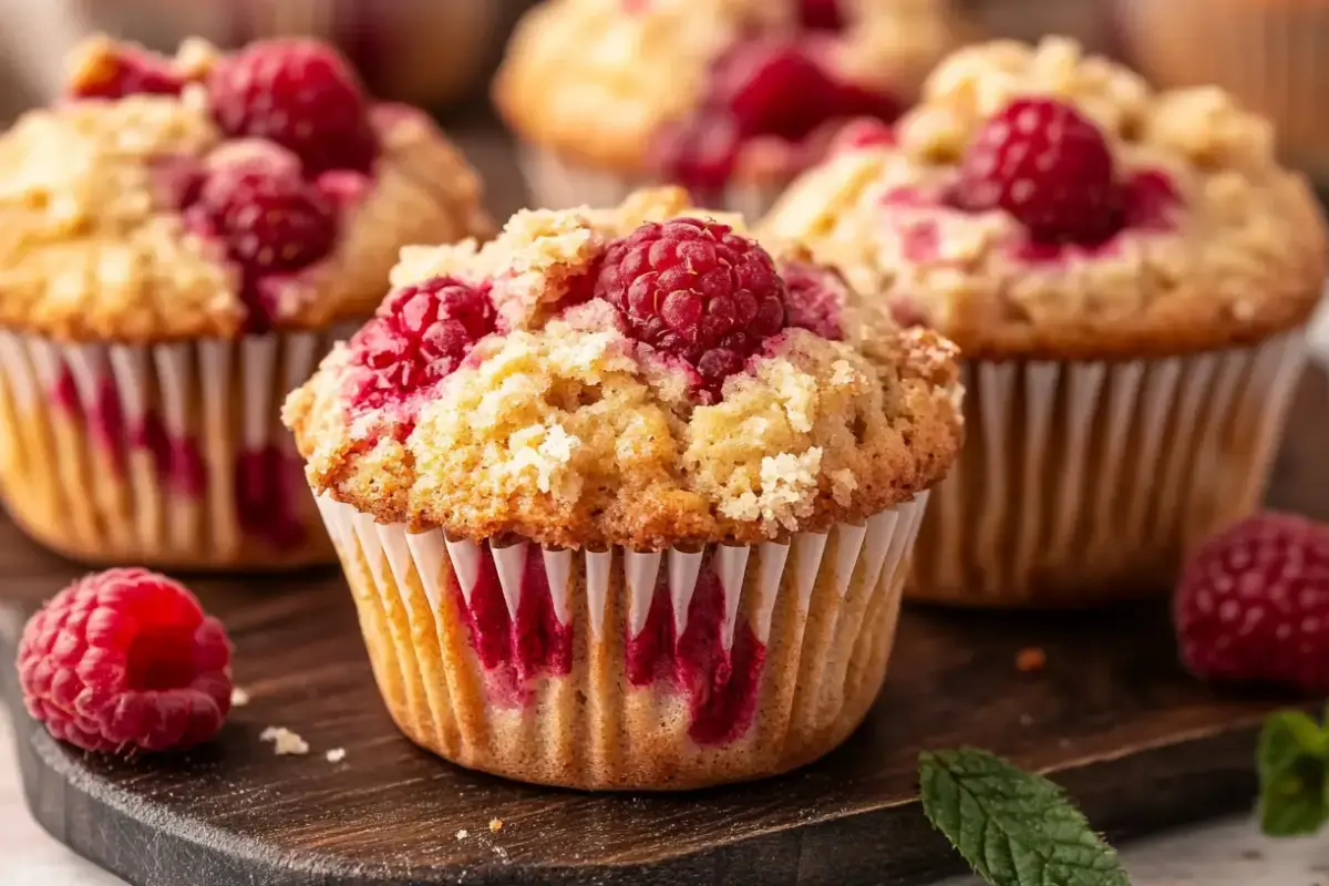 Muffins aux framboises 2 muffins aux framboises