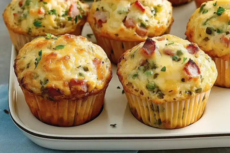 Muffins déjeuner jambon fromage