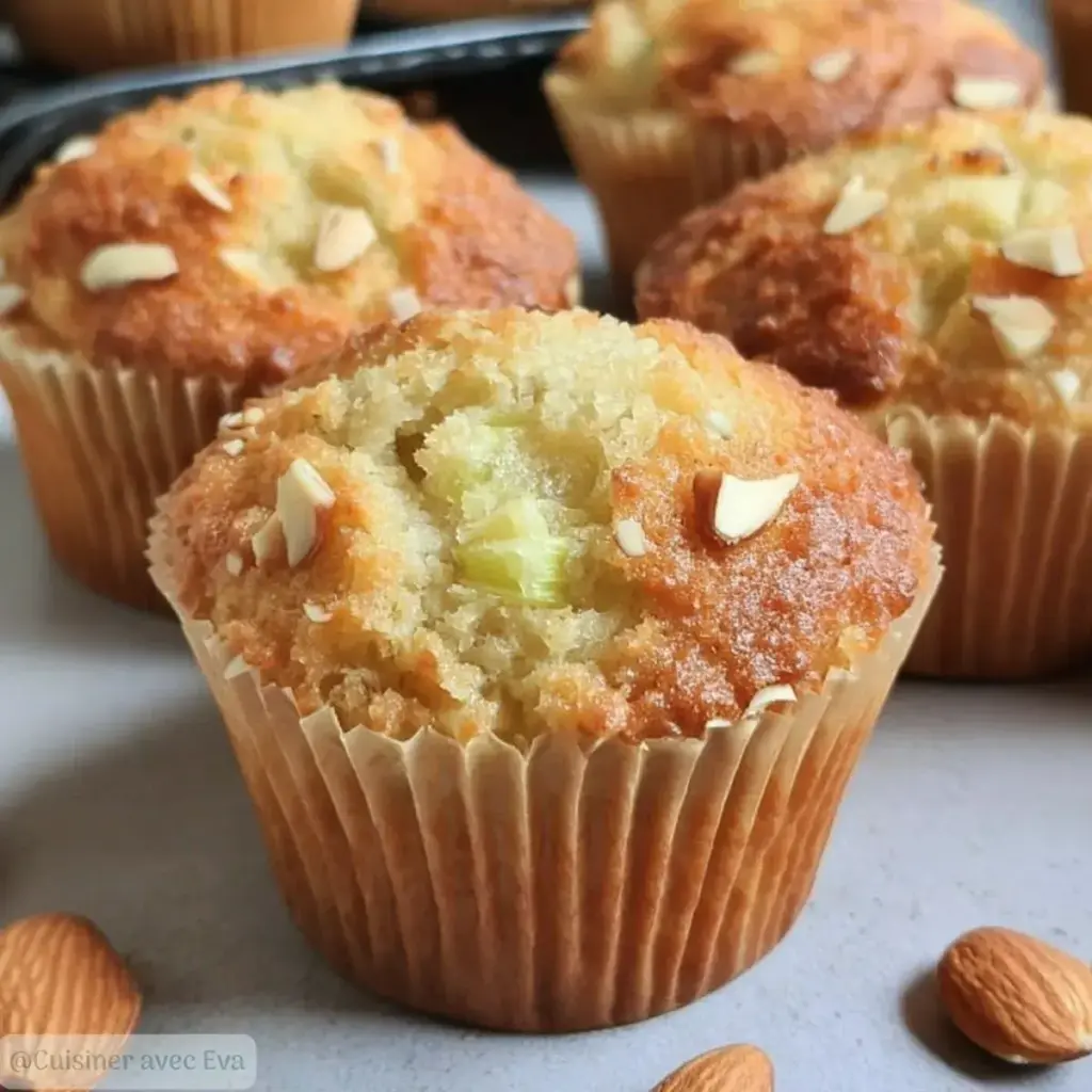 Muffins rhubarbe amande moelleux :  –