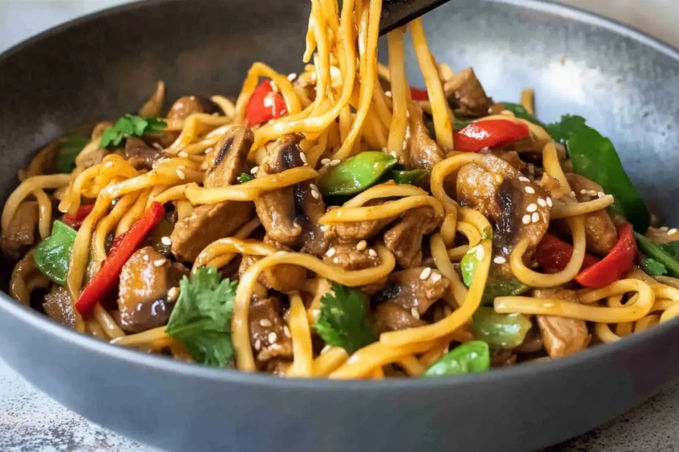 Nouilles sautées à la chinoise 2 nouilles sautées chinoises