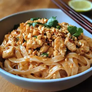Nouilles Thaï au Poulet et Cacahuètes