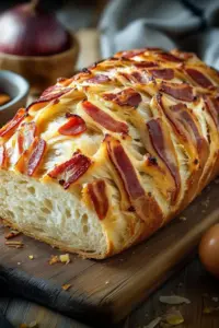 Pain aux lardons et oignons maison