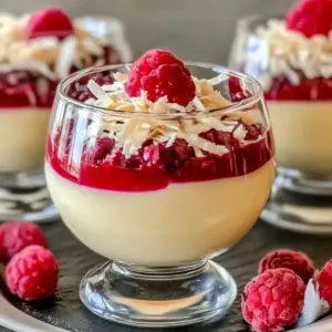 Panna Cotta Chocolat Blanc et Framboises