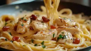 Pâtes Crémeuses au Poulet à l’Italienne