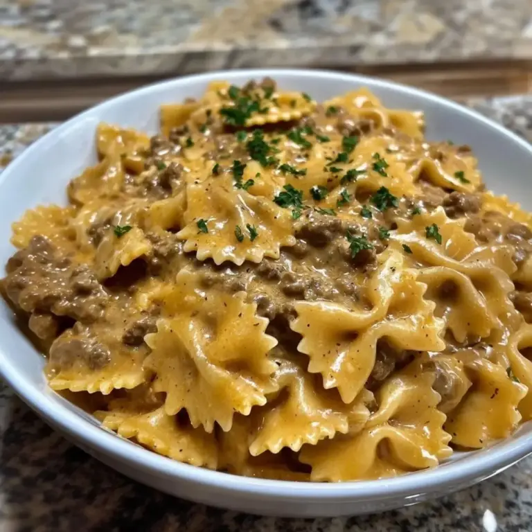 Pâtes papillon à la viande hachée : un dîner savoureux! –
