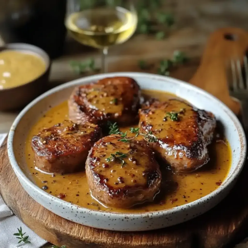 Paupiettes de Veau au Vin Blanc et Moutarde –