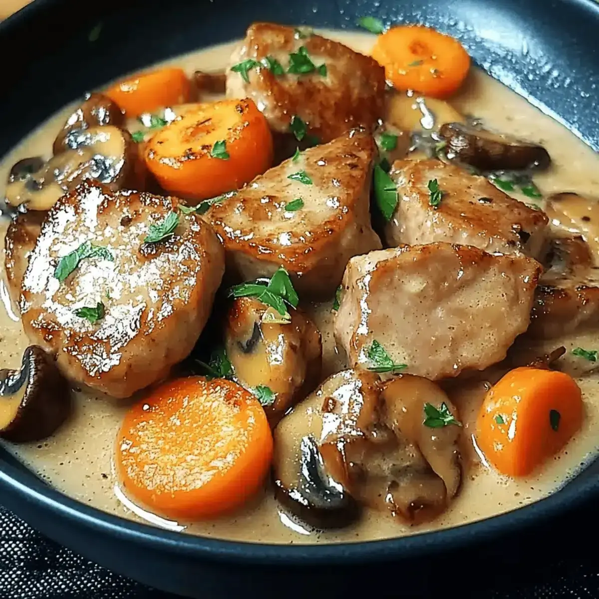 poeleedeporccremeusechampignonscarottes 2