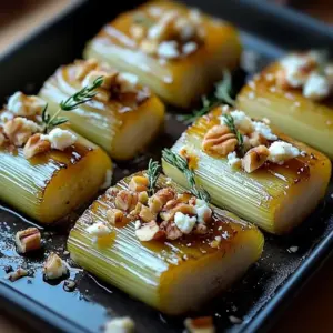 Poireaux Rôtis au Miel et Moutarde, Feta et Noix