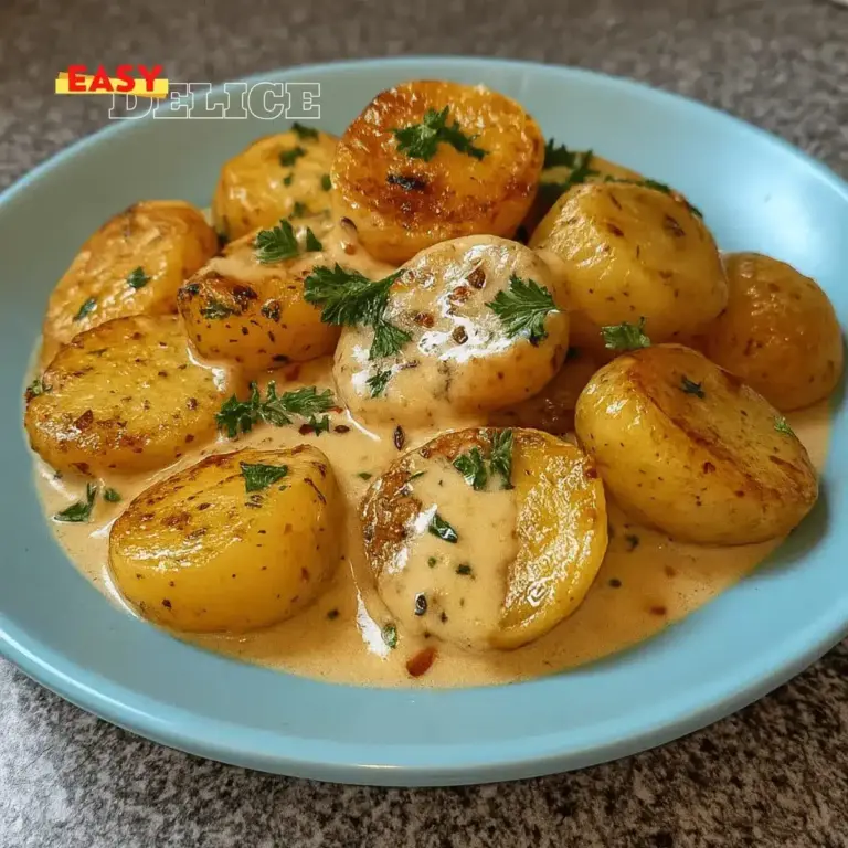 Pommes de Terre Grenaille à la Sauce Crémeuse à l’Ail – Recette Facile et Ultra Gourmande