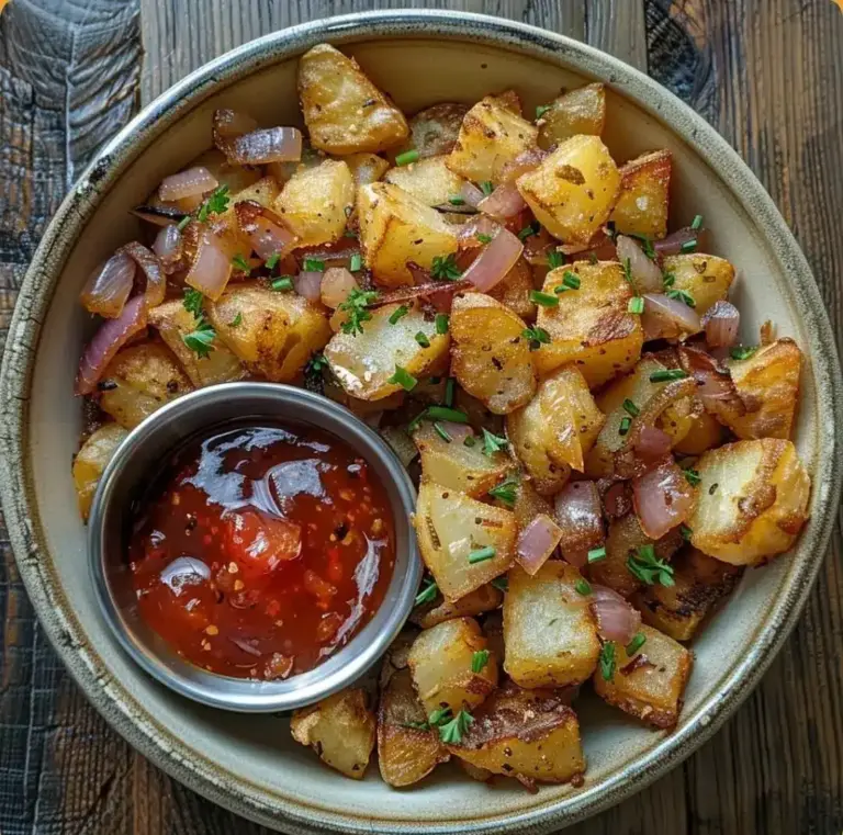 Pommes de Terre Sautées aux Oignons Frits