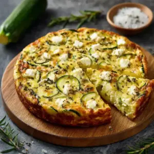 Quiche sans pâte aux courgettes et feta