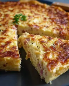 Quiche sans pâte aux lardons, facile et rapide