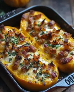 Courge Butternut Farcie aux Lardons et Chèvre