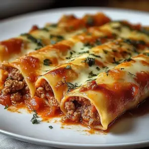 Cannellonis à la Viande Hachée et Sauce Tomate