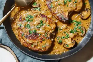 Côtelettes de Porc Braisées à la Sauce Soja et Moutarde