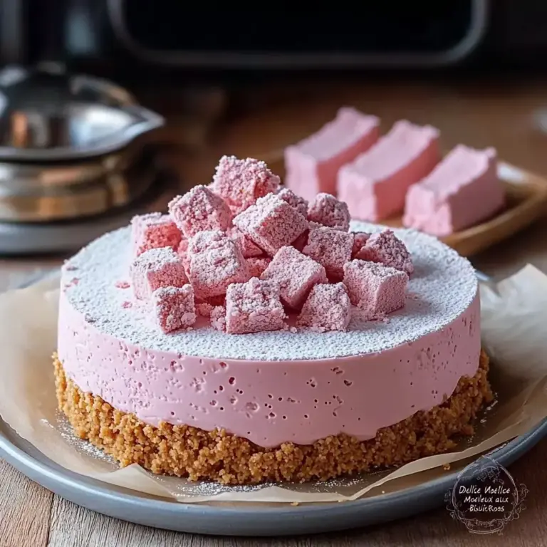 Délice Moelleux aux Biscuits Roses