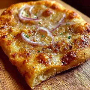 Focaccia Italienne Savoureuse aux Oignons Rouges et Jaunes