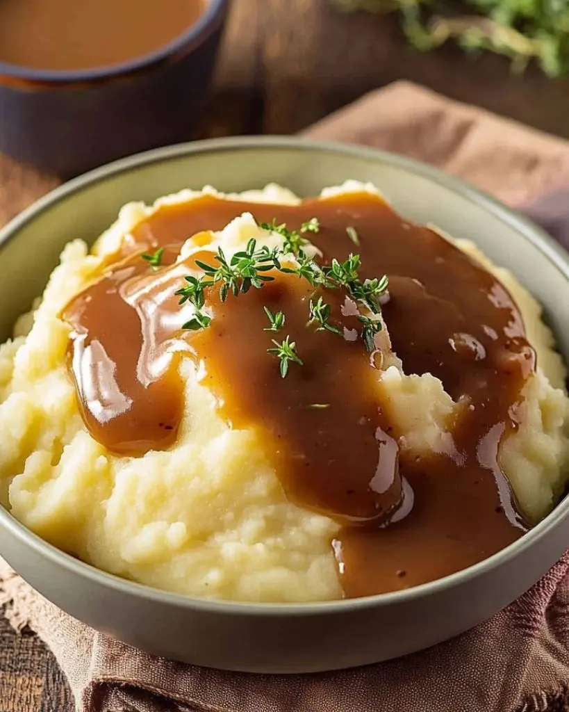 Purée de Pommes de Terre et Sauce Gravy Façon Restauration Rapide 2 recette purée pommes de terre sauce gravy