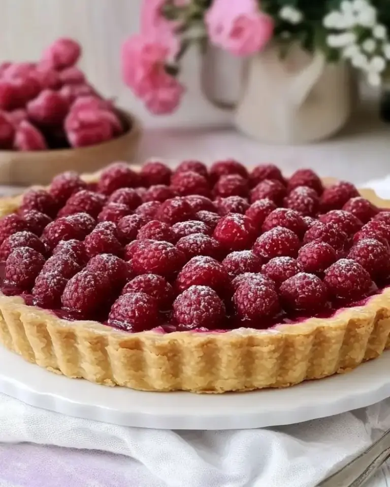 Tarte aux framboises facile et gourmande