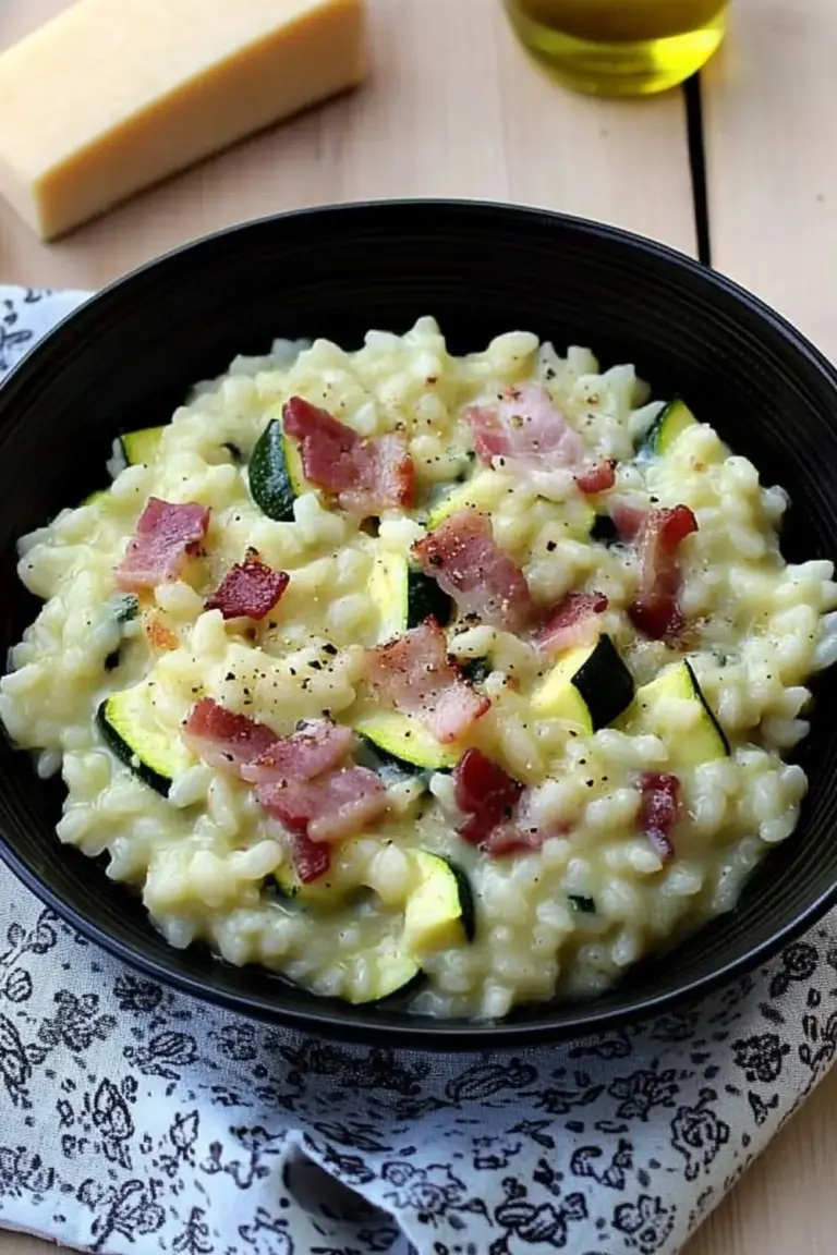 Risotto Crémeux Aux Courgettes Et Bacon