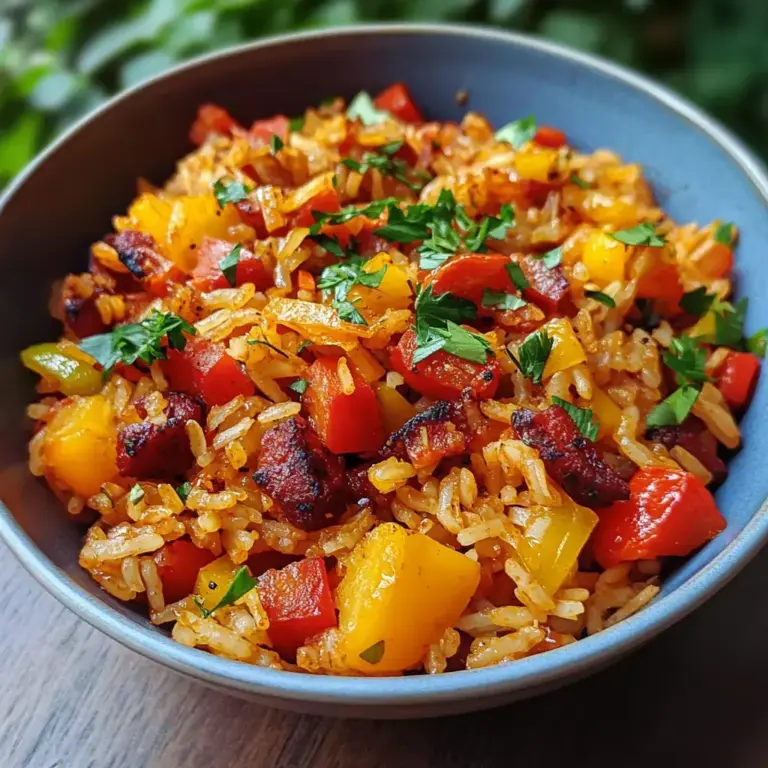 Riz au chorizo de bœuf végétal et poivrons