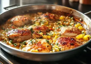 Riz Frit au Poulet à l’Ail