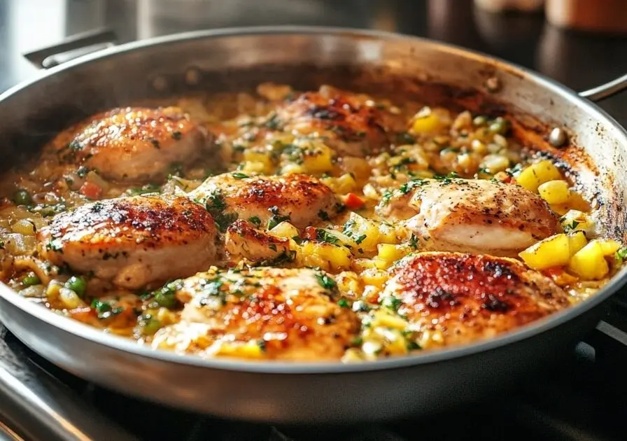 Riz frit au poulet à l’ail 2 riz frit poulet ail