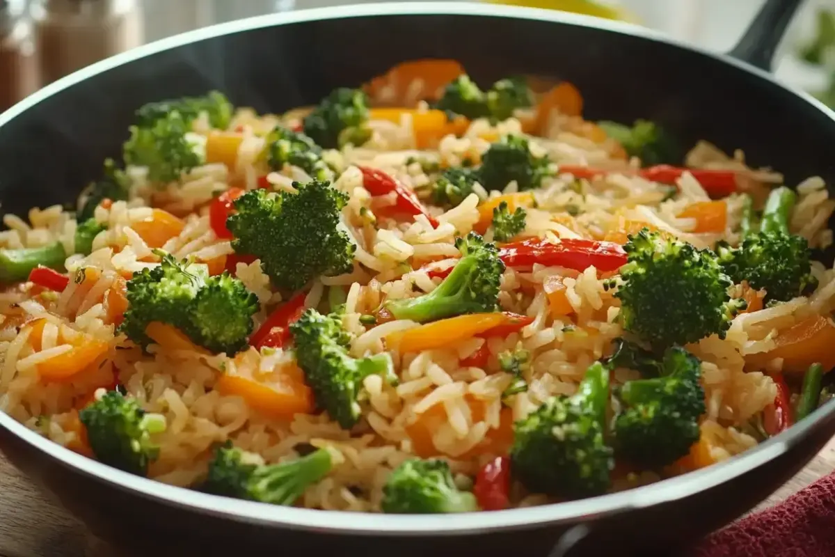 Riz sauté aux épices, brocoli et carottes 2 riz sauté aux épices brocoli carottes