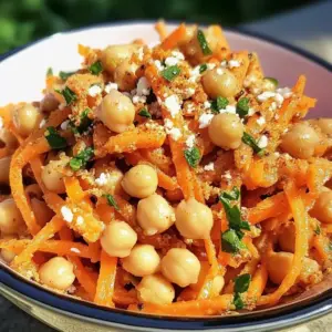 Salade de Carottes Épicées et Pois Chiches avec Sauce Tahini