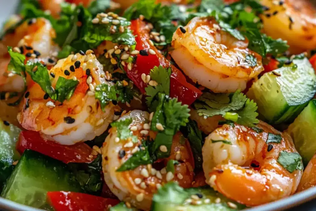 Salade de crevettes à l’asiatique