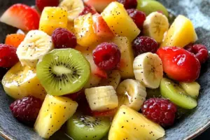 Salade de fruits avec vinaigrette à la vanille