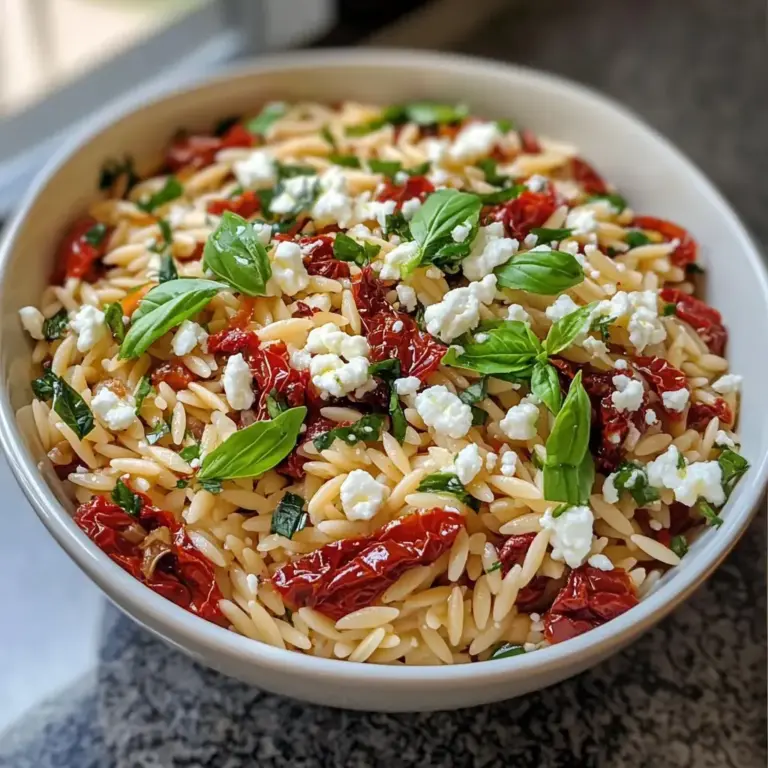 Salade d’orzo, tomates séchées et feta