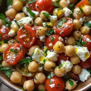 Salade Rafraîchissante de Pois Chiches, Tomates et Féta