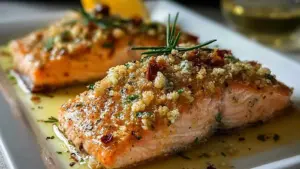 Saumon en croûte de parmesan