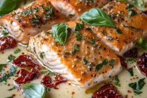 Saumon à la Sauce Crémeuse aux Tomates Séchées