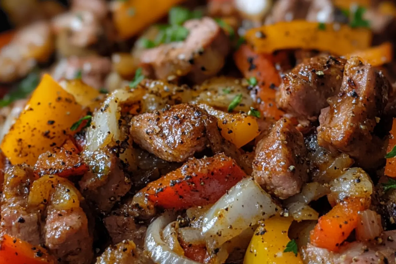 sautedeporcoignonspoivrons