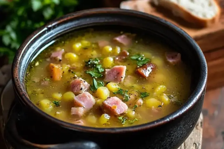 Soupe de pois cassés et jambon