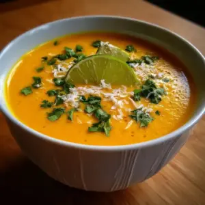 Soupe froide carotte, coco & citron vert
