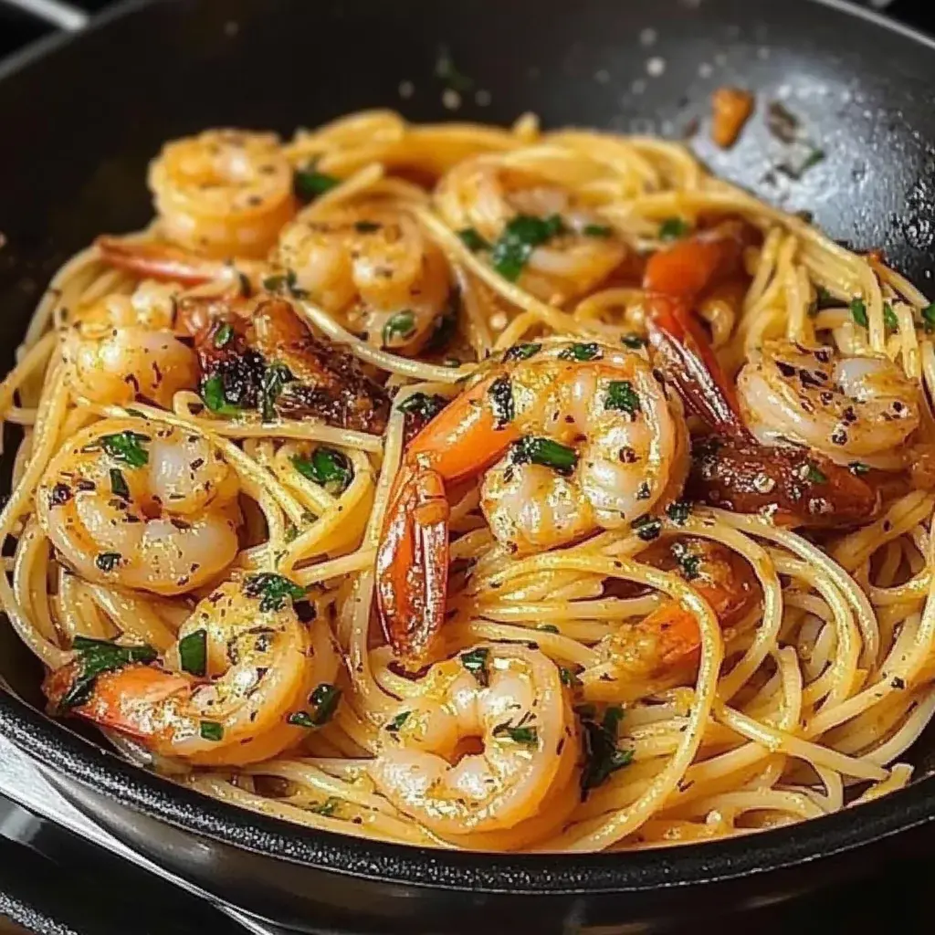Spaghetti aux Crevettes et à l’Ail 2 spaghetti crevettes ail