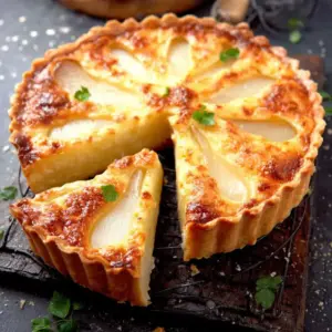 Tarte aux Poires et Crème aux Amandes