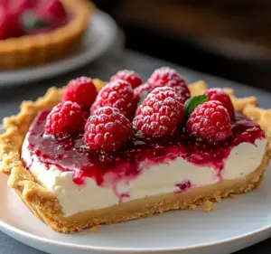 Tarte onctueuse au mascarpone et framboises