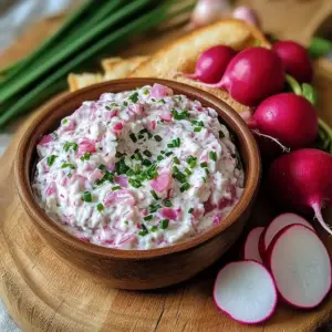 Tartinade de radis à la ciboulette
