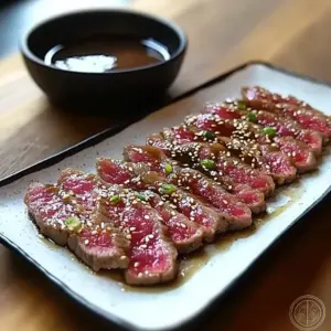 Tataki de bœuf mariné