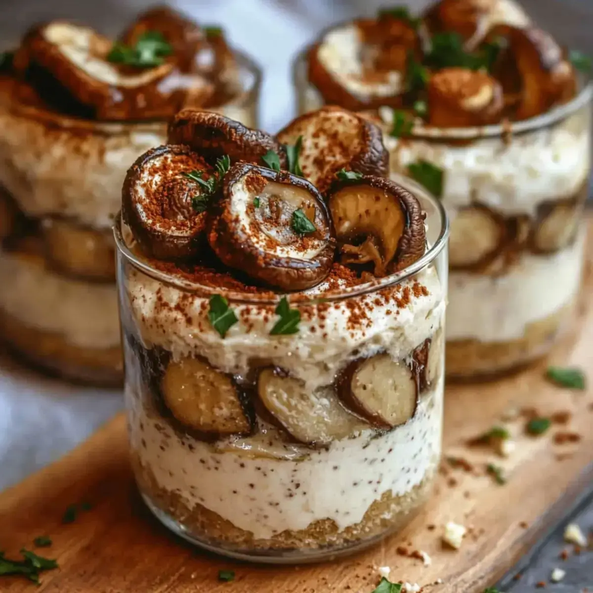 Savoureux Tiramisu Salé aux Champignons et Crème Parfaite au Parmesan 2 tiramisu salé aux champignons