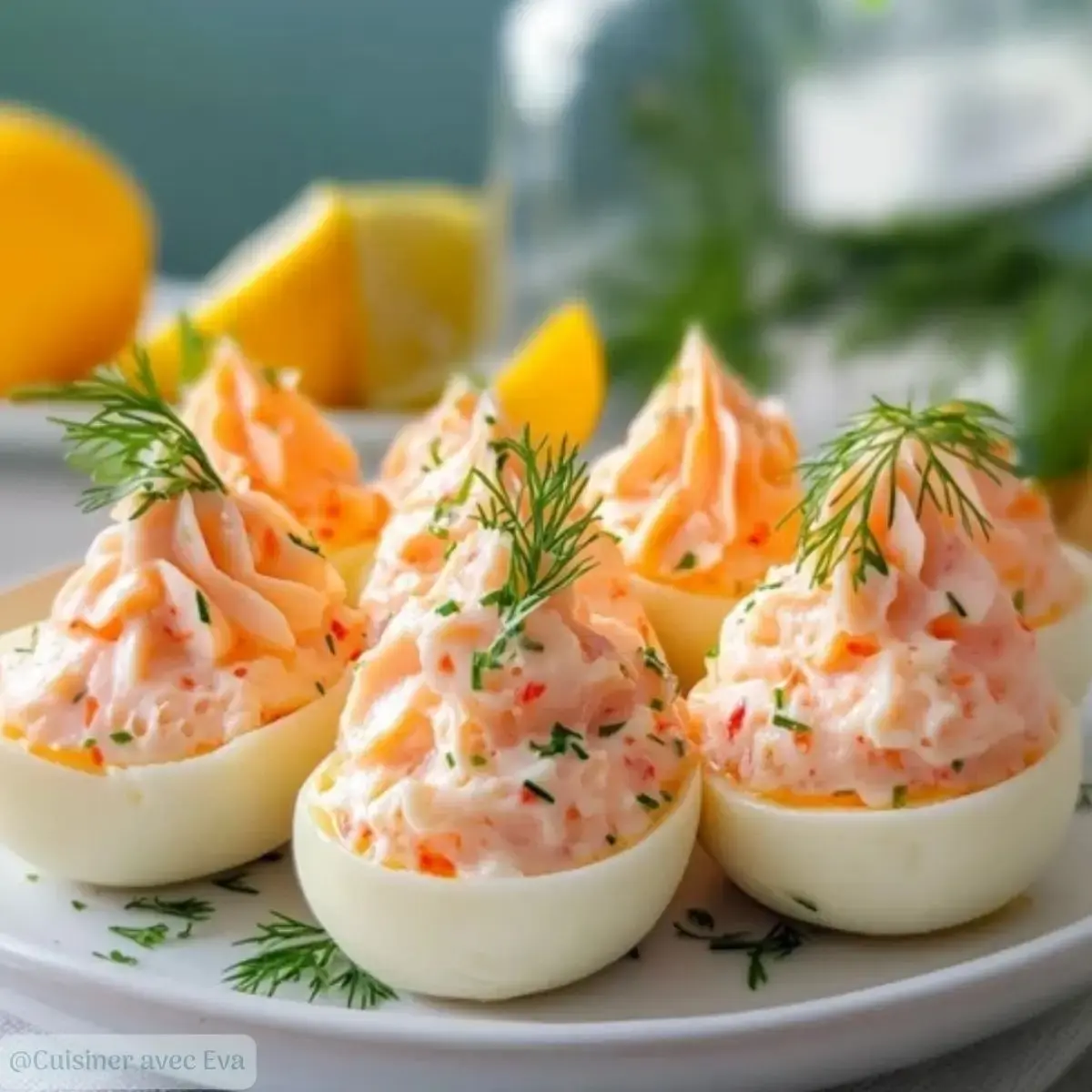 Œufs Farcis à la Mousse de Saumon : une recette savoureuse ! - 2 œufs farcis mousse saumon