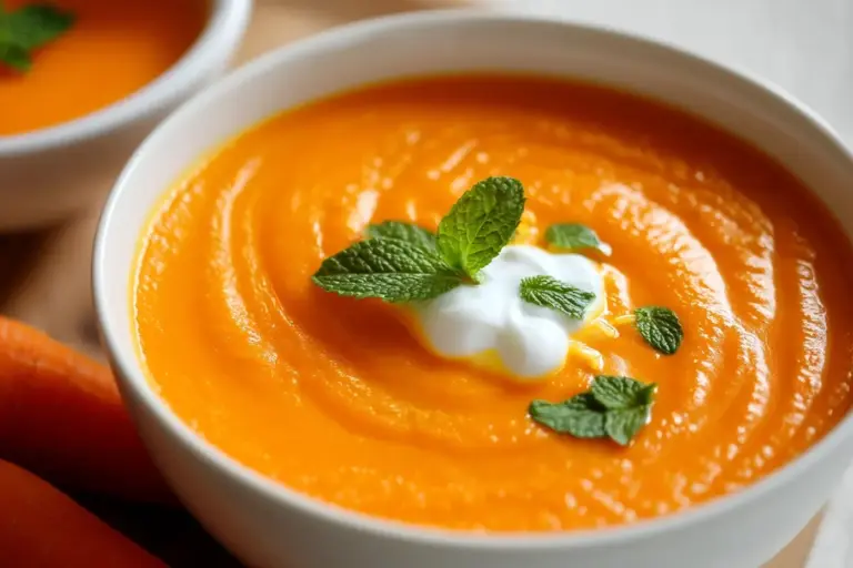 Velouté de carottes, gingembre et lait de coco