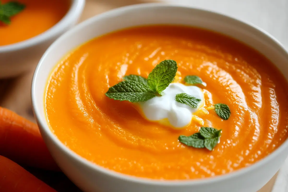 Velouté de carottes, gingembre et lait de coco 2 velouté de carottes gingembre lait de coco